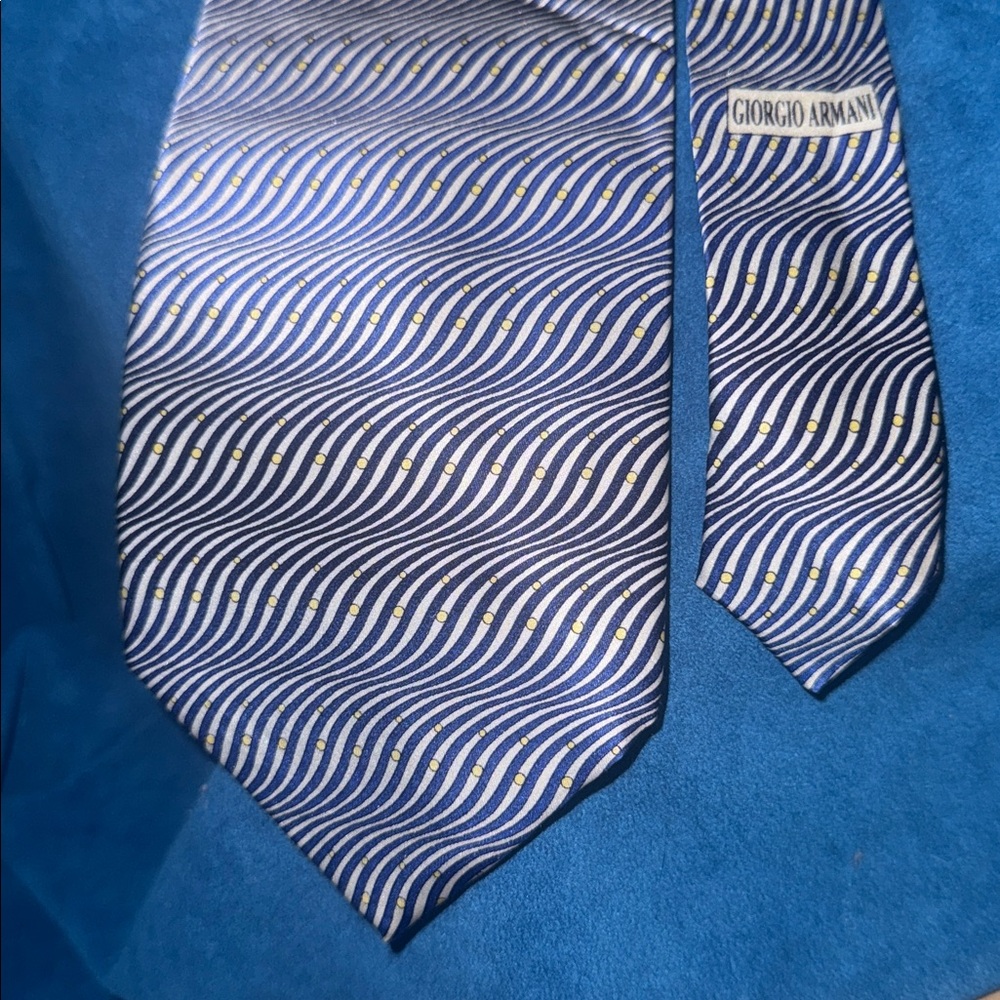 Blue and Gold Striped Men's silk Tie